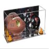 Better Display Cases Acrylic Mini - Miniature (not Full Size) Football and Helmet Display Case with Mirror Case, Orange Risers and Mirror Base (B46/A019) view 1
