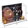 Better Display Cases Acrylic Mini - Miniature (not Full Size) Football and Helmet Display Case with Mirror Case, Orange Risers and Mirror Base (B46/A019) view 2