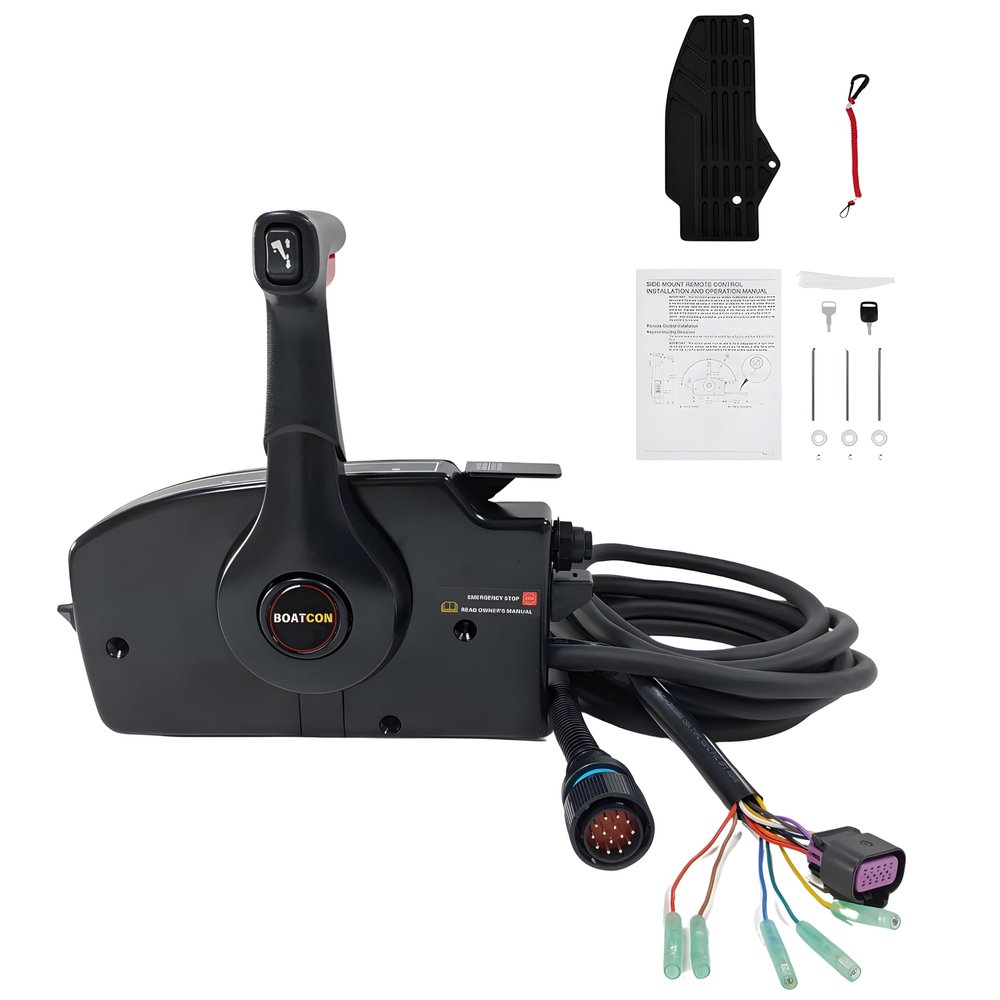 BOATCON Remote Control-4000 Side Mount 881170a13 14pin For Mercury Outboard Engine 4-stroke Pull To Open,Right Hand