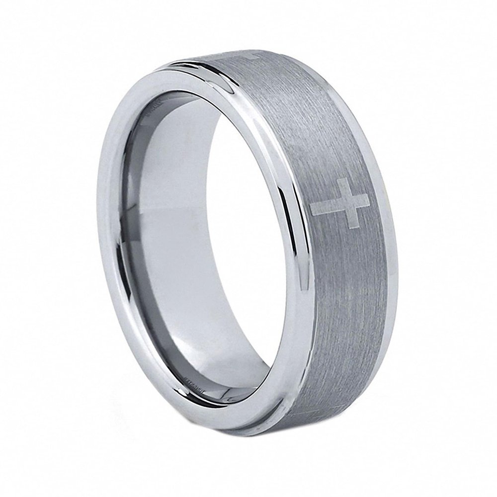 8 mm Tungsten Rings for Men Women Wedding Band Jewelry Promise Finger Ring Comfort Fit Engraved