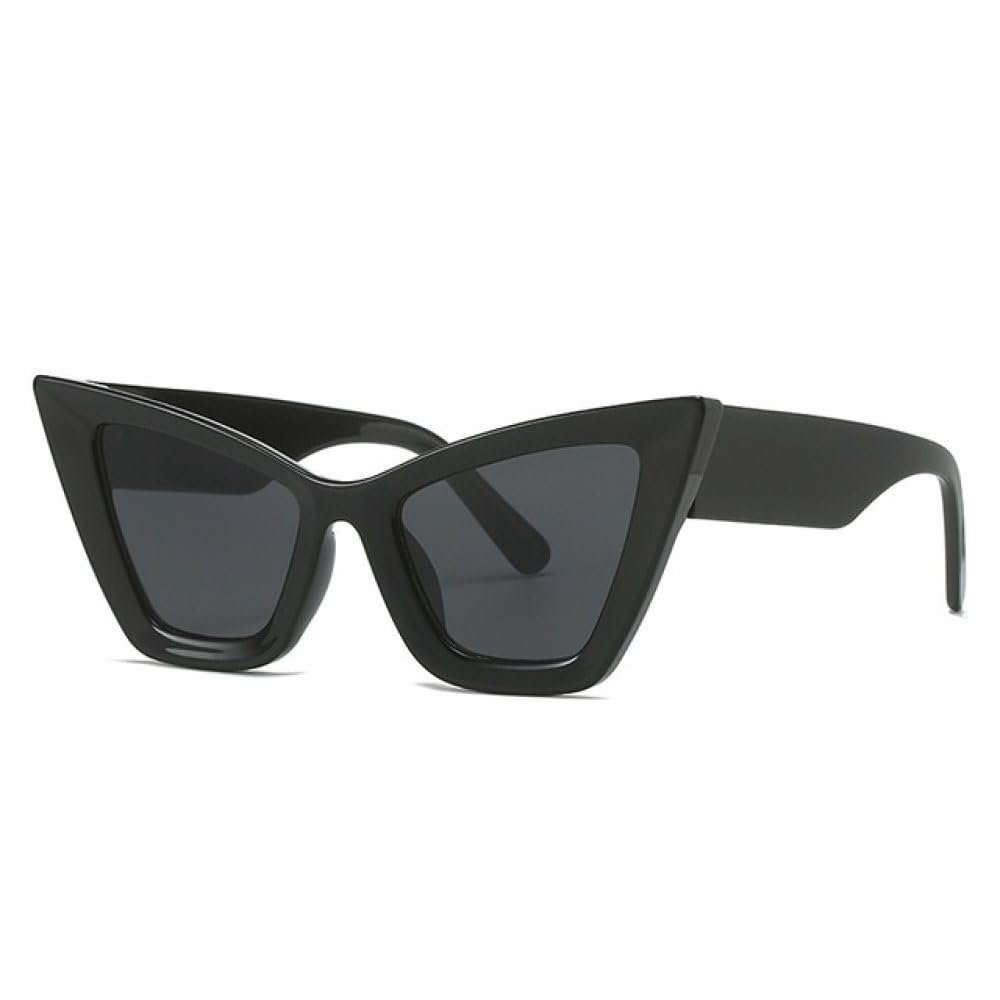 MUTYNE Cat Eye Women Sunglasses Vintage Fashion Sun Glasses Shades Luxury Female UV400,Black,One size