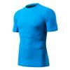 Men's Short Sleeve UPF 50+ Baselayer Skins Performance Fit Compression Rash Guard Logo Blue L view 1