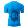 Men's Short Sleeve UPF 50+ Baselayer Skins Performance Fit Compression Rash Guard Logo Blue L view 2