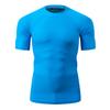 Men's Short Sleeve UPF 50+ Baselayer Skins Performance Fit Compression Rash Guard Logo Blue L view 3