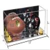 Better Display Cases Acrylic Mini - Miniature (not Full Size) Football and Helmet Display Case with Mirror Case, Yellow Risers and Mirror Base (B46/A019) view 2