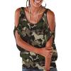 Beautiful Camouflage Horse Womens Cold Shoulder Tops Summer Tunic Short Sleeve Shirt Tee Blouses