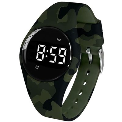 e-vibra Water Resistant Vibrating Alarm Watch Silent Medical Reminder Watch - with Timer and 15 Daily Alarms (Camo Green)