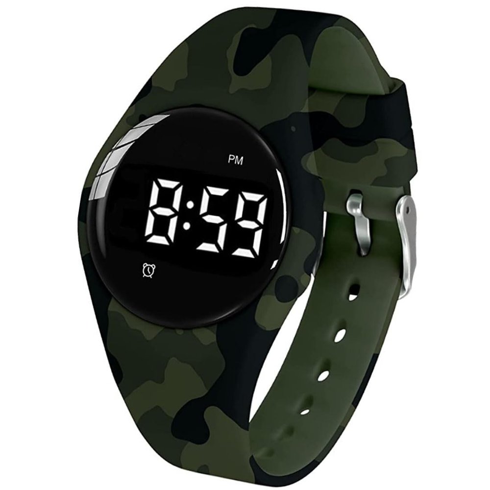 e-vibra Water Resistant Vibrating Alarm Watch Silent Medical Reminder Watch - with Timer and 15 Daily Alarms (Camo Green)