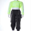 Moggemol Girls Dance Outfits Cropped Hoodie Tank Tops Jogger Pants Set Hip Hop Jazz Street Dancing Clothes C#Fluorescent04 16 Years view 3