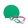 Sporti Antifog S3 Swimming Goggles & Kelly Green Silicone Swim Cap - Swim Set view 1
