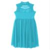 JEATHA Girls Lyrical Dance Dress Figure Skating Rhinestones Sleeveless High-Low Tulle Skirt Leotard Dancewear Turquoise 14 Years view 4