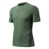 Men's Short Sleeve UPF 50+ Baselayer Skins Performance Fit Compression Rash Guard Logo Green L