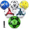 Jenaai 6 Pcs Soccer Ball Bulk with Pump, Official Size 3 4 5 Outside Sport Soccer Ball Machine Stitched for Game Training Practice(Stylish,Size 3) view 1