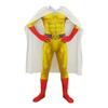 QAHEART Saitam Jumpsuit Superhero Bodysuit Muscles Halloween Cosplay Costume Outfit One-piece Suit with Cape Headgear view 2
