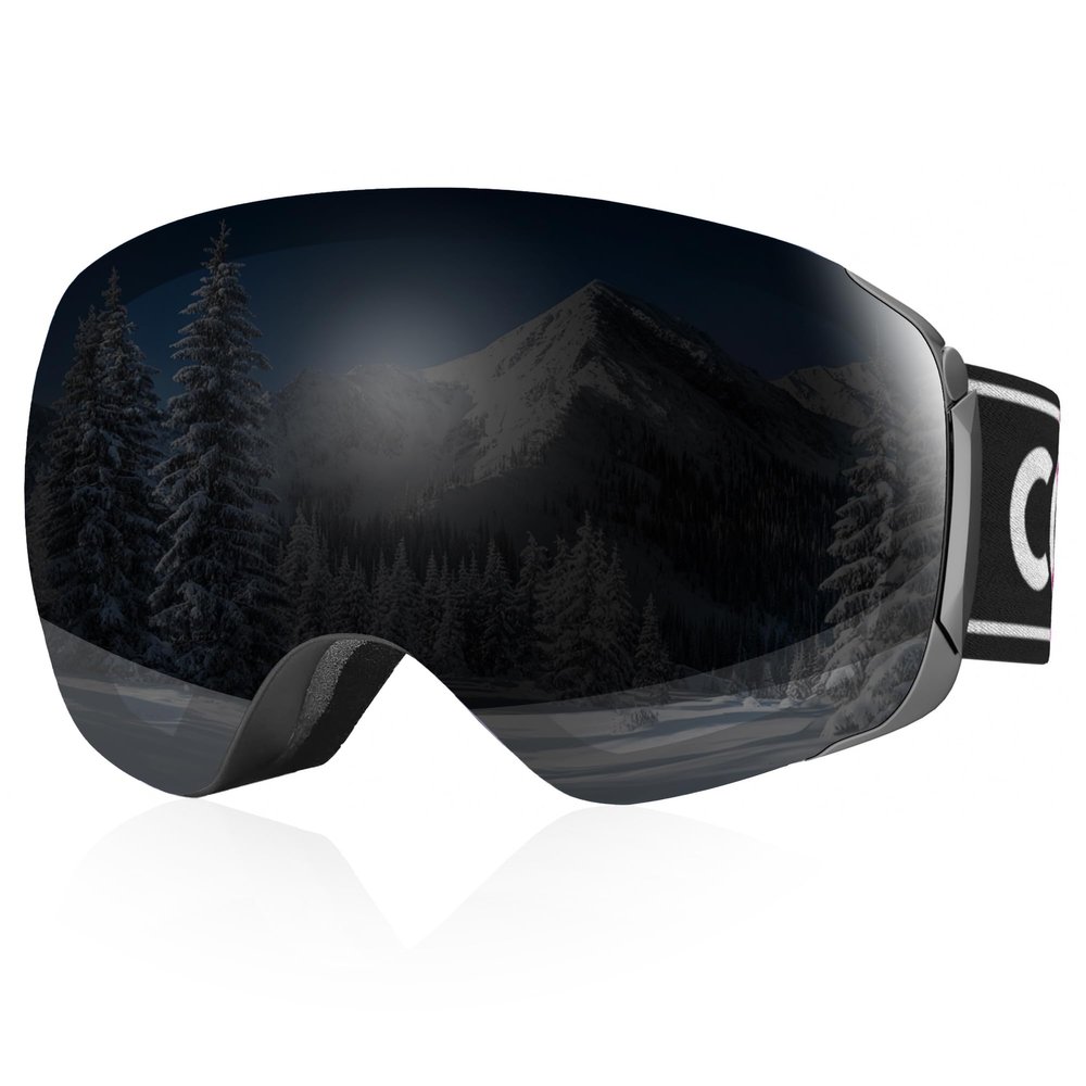 COOLOO Snow/Ski Goggles, Snowboard Goggles for Men Women Youth -OTG, Magnetic Lens Frameless Anti Fog 100% UV Protection