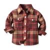 Menge Flannel Plaid Lapel Button Down Shacket Jackets for Kids Toddler Long Sleeve Shirts Baby Boys Girls Coat Outerwear view 1