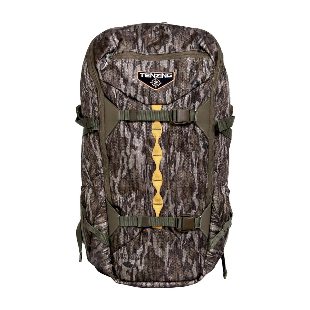 TENZING 2100 Whitetail Day Pack, Mossy Oak Bottomlands Hydration Bladder Compatible Durable Camo Backpack with 4 Compartments & 15 Organizational Pockets for Hunting Gear and Equipment