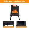 Upgraded Small Camp Wood Stove with Carrying Case, 13.8inch Black Woodstove Portable Camping Stove, Durable Iron Wood Burning Stoves for Outdoor, Fishing, Backpacking and Cooking view 4