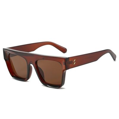 MUTYNE Fashion Square Sunglasses Women Luxury Retro Men Trending Blue Purple Beige Sun Glasses Shades UV400,brown,One size