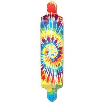 Yocaher Drop Down Longboard Deck 41.25" x 10", Cruising, Carving, Free-Style, and Downhill, for Adults, Teenagers, Kids and All Level Longboard Riders (Deck Only-Tiedye Orignal)