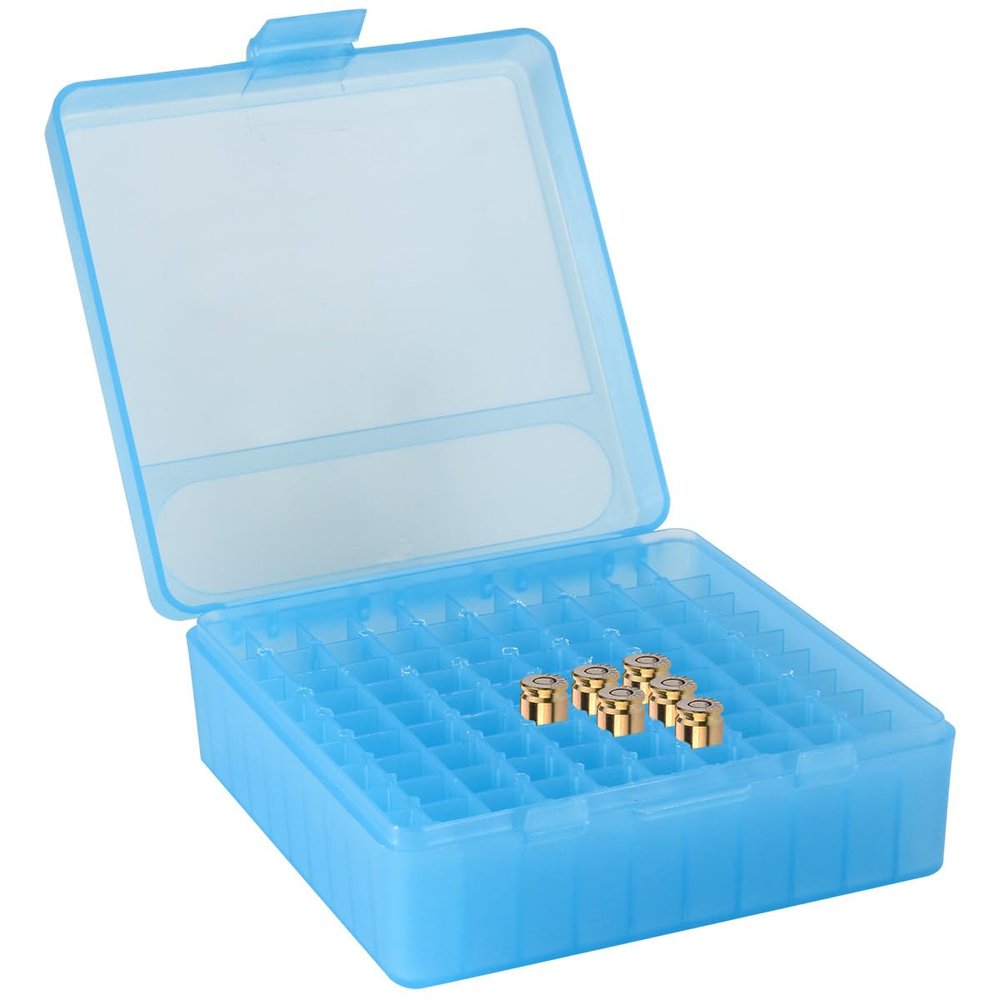 4.65 Inches 100 Round 9mm Ammo Box | Flip-Top 9mm Plastic Ammo Storage Can | Ammunition Waterproof Lockable Storage Box Gun Accessories for Hunting | Magazine Holder & Ammunition Cases for Travelling