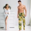 visesunny Men's Pajama Bottoms Cotton Lightweight Gold Peacock Casual Lounge Pants with Pockets Soft Sleep Pj for Men view 3
