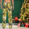 visesunny Men's Pajama Bottoms Cotton Lightweight Gold Peacock Casual Lounge Pants with Pockets Soft Sleep Pj for Men view 4
