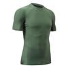 Men's Short Sleeve UPF 50+ Baselayer Skins Performance Fit Compression Rash Guard Logo Green M view 4