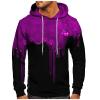 Ymosrh Black Hoodie Men, Graphic Print Long Sleeve Drawstring Hoodie Pullover Sweatshirt with Streetwear Hoodie Sweaters for Men Hoodie Sudadera Con Capucha para Hombre Hoodie Sweaters (4XL, Pink) view 1