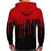 Ymosrh Hoodies for Men, Graphic Print Long Sleeve Drawstring Hoodie Pullover Sweatshirt with Grey Men Sweatshirts Hoodies Trending Young Men's Sudaderas Hombre Black Hoodie Sweaters (4XL, Red) view 2