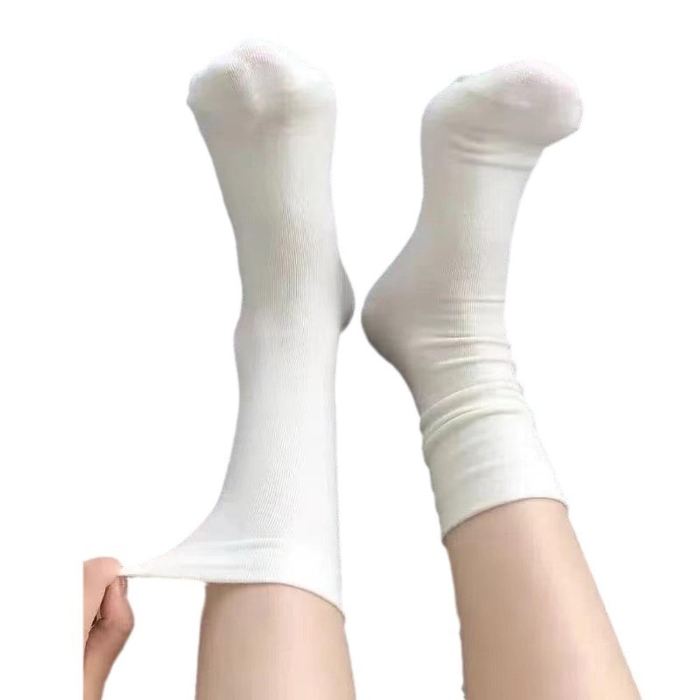 ruui Confinement Socks No Mark Socks Children's Summer Thin Boneless Student Version Spring Small White Socks Pile Socks