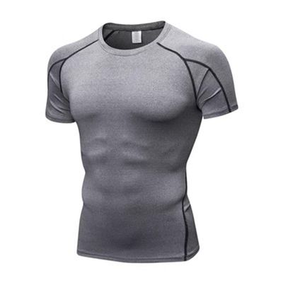 compression shirt Short sleeved tight fitting shirt, sports baseline T-shirt top, sports training shirt (Color : A8, Size : X-Large)
