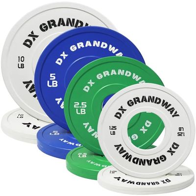 [37.5LB Pack] DX Grandway Fitness Weight Plates 1.25LB 2.5LB 5LB 10LB 25LB 45LB Pairs Singles Support Plates for Weight Lifting Bumper Strength Training Weight Plates Steel Rubber