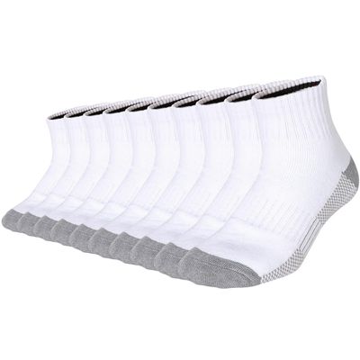 SoxDaddy Men's Cotton Socks-Light-Cushion Moisture Wicking Low Cut Workwear Full Cushion Ankle Socks(US 10-13,White2)
