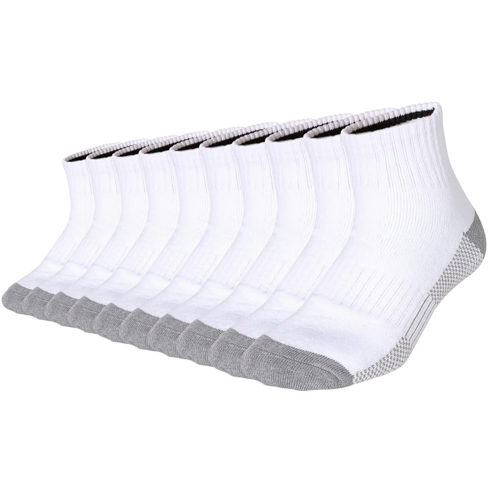 SoxDaddy Men's Cotton Socks-Light-Cushion Moisture Wicking Low Cut Workwear Full Cushion Ankle Socks(US 10-13,White2)