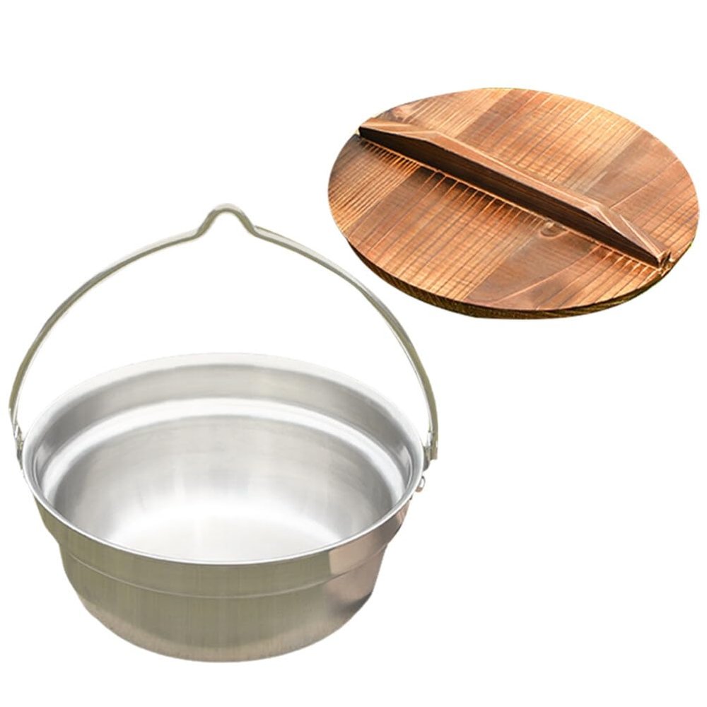Sosoport 1set Stainless Steel Camping Cooking Pot Multi-use Outdoor Cookware for Soup Ramen and Rice Lightweight Easy to Clean Design for Hiking and Picnics