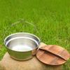 Sosoport 1set Stainless Steel Camping Cooking Pot Multi-use Outdoor Cookware for Soup Ramen and Rice Lightweight Easy to Clean Design for Hiking and Picnics view 4