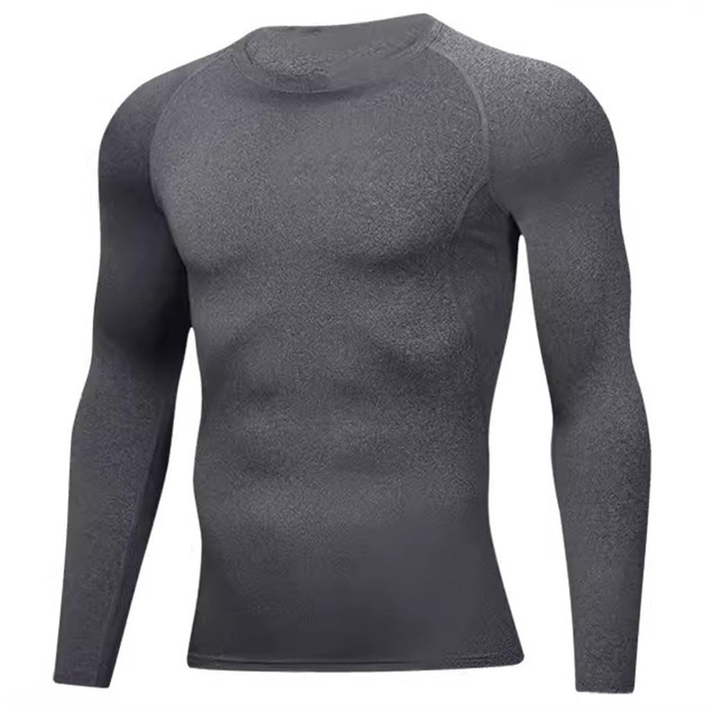 compression shirt Men's long sleeved tight fitting shirt, basic sports shirt, training running bottom fitness top(A3,4X-Large)