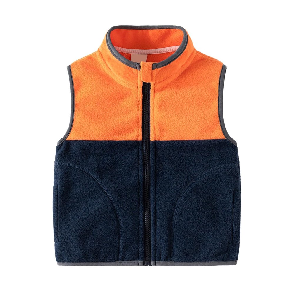 Baby Warm Cotton Vest Cute Sleeveless Lightweight Zipper aistcoat Buckle Coat Outerwear (Orange, 18-24 Months)