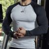 BaMfy compression shirt Men's tight fitting shirt, long sleeved base shirt, sports training shirt, fitness shirt(A4,Large) view 2