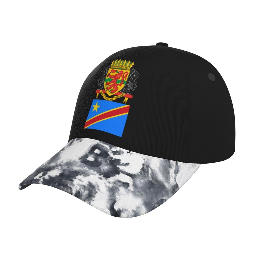 Congo Flag Emblem Hat Adjustable Baseball Cap for Men Women Dad Hat Black