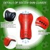 Chuarry 2 Set Soccer Shin Guards for Girls with Socks Toddler Shin Pads Football Kids Sport Protection Lightweight Gear Leg Protection for 3-15 Girls Boys Children Teens(S,Blue, Red) view 3