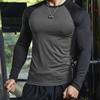 BaMfy compression shirt Men's tight fitting shirt, long sleeved base shirt, sports training shirt, fitness shirt(A5,Large) view 2