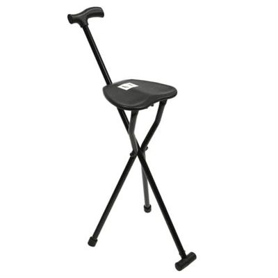 220Lbs Folding Walking Seat Stick Portable Travel Cane Hiking Chair Stool Tripod With Heavy Duty Adjustable Elders Multifunctional Crutch 2In1 Foldable For Camp Care Disabled Canes Adjustment Crutches