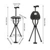 220Lbs Folding Walking Seat Stick Portable Travel Cane Hiking Chair Stool Tripod With Heavy Duty Adjustable Elders Multifunctional Crutch 2In1 Foldable For Camp Care Disabled Canes Adjustment Crutches view 3