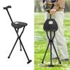 220Lbs Folding Walking Seat Stick Portable Travel Cane Hiking Chair Stool Tripod With Heavy Duty Adjustable Elders Multifunctional Crutch 2In1 Foldable For Camp Care Disabled Canes Adjustment Crutches view 4