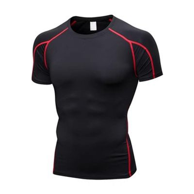 compression shirt Short sleeved tight fitting shirt, sports baseline T-shirt top, sports training shirt(A11,XX-Large)