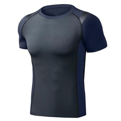 compression shirt Tight fitting shirt men's short sleeved, training T-shirt, sports baseline T-shirt top, running base shirt(A1,Small)