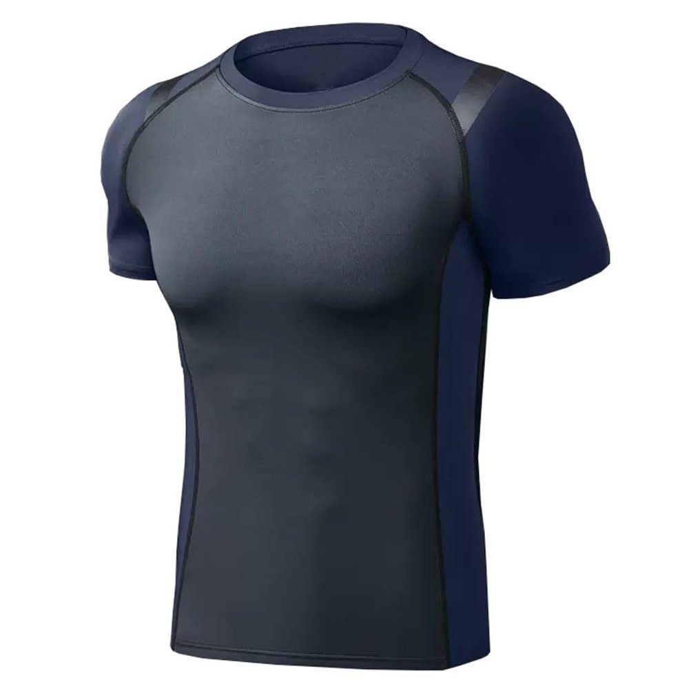 compression shirt Tight fitting shirt men's short sleeved, training T-shirt, sports baseline T-shirt top, running base shirt(A1,Small)