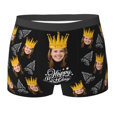 Custom Boxers for Men, Custom Funny Men's Underwear with Face, Customized Gifts for Him Large